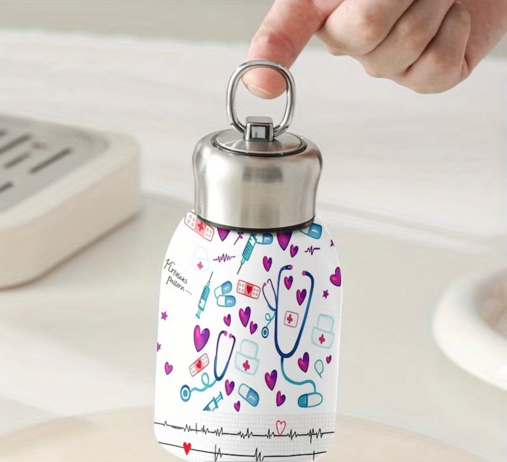 Medical-Themed Insulated Tumbler Adorned with Healthcare Symbols