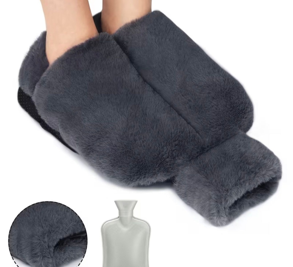 Soft Hot Water Bottle with Plush Cover for Comfort and Warmth for Hands and Feet
