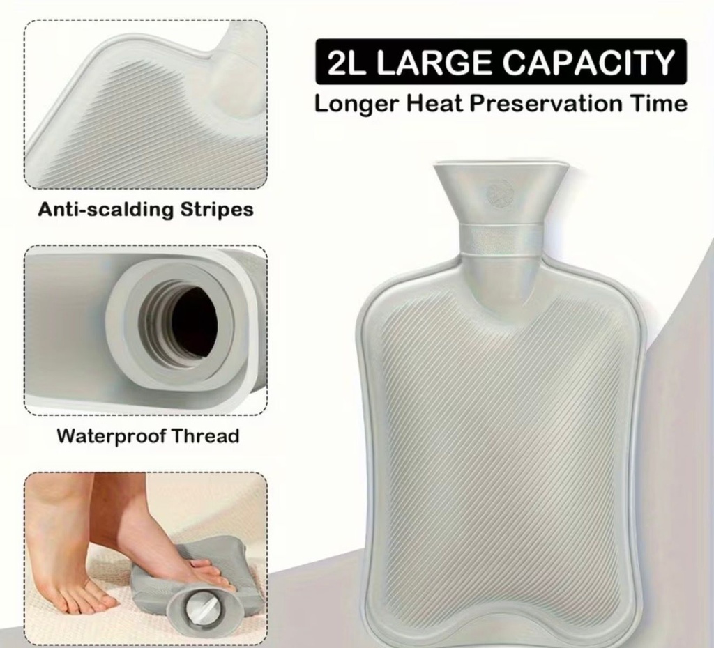 Soft Hot Water Bottle with Plush Cover for Comfort and Warmth for Hands and Feet