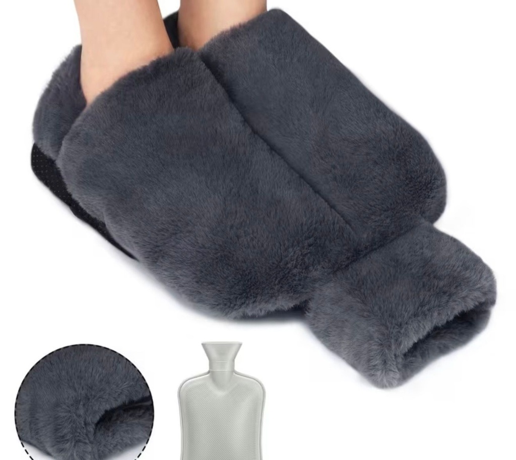 Soft Hot Water Bottle with Plush Cover for Comfort and Warmth for Hands and Feet