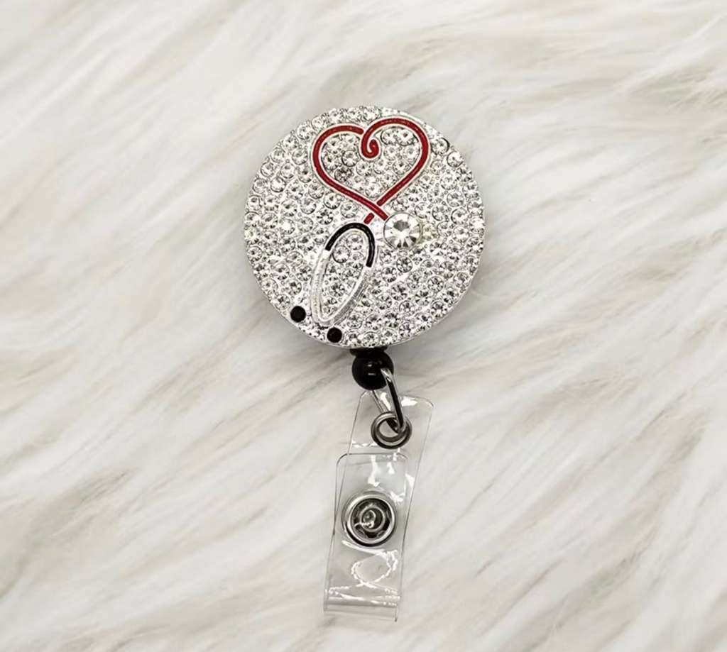 Rhinestone Nurse ID Badge  