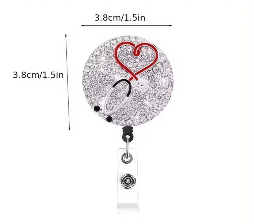 Rhinestone Nurse ID Badge  