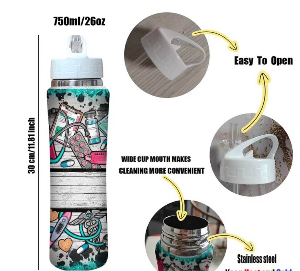 Nurse-Themed Stainless Steel Tumbler