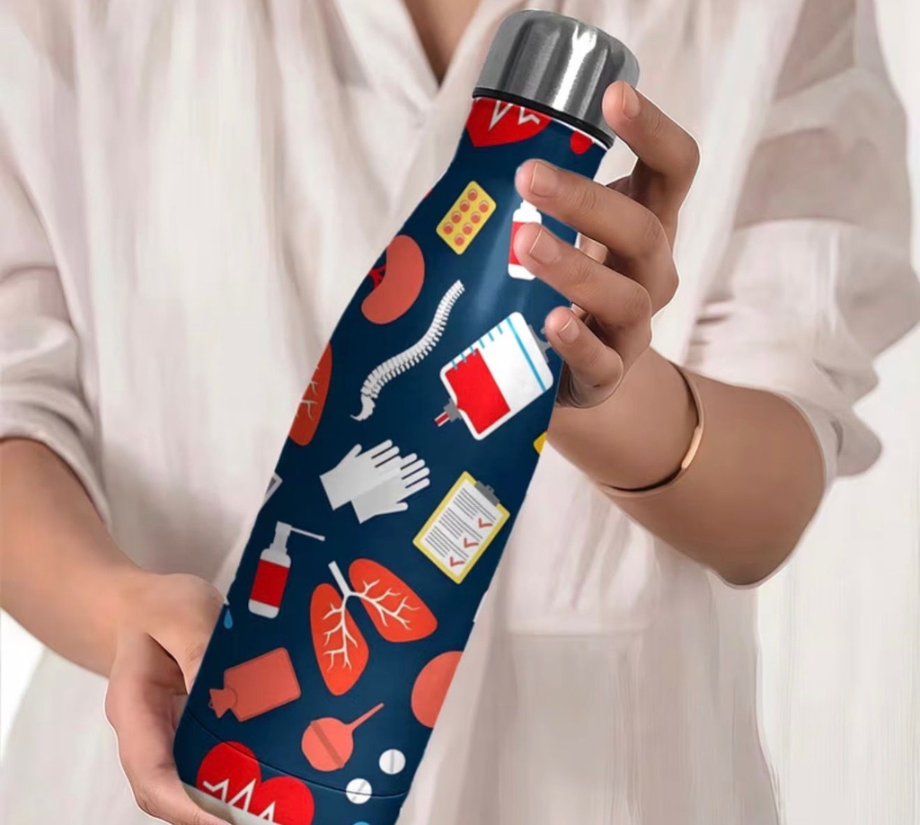 Medical-Themed Stainless Steel Water Bottle