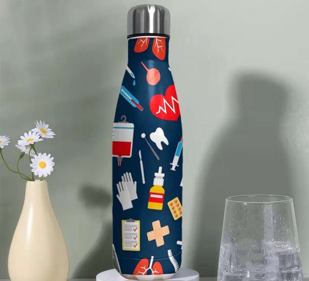 Medical-Themed Stainless Steel Water Bottle