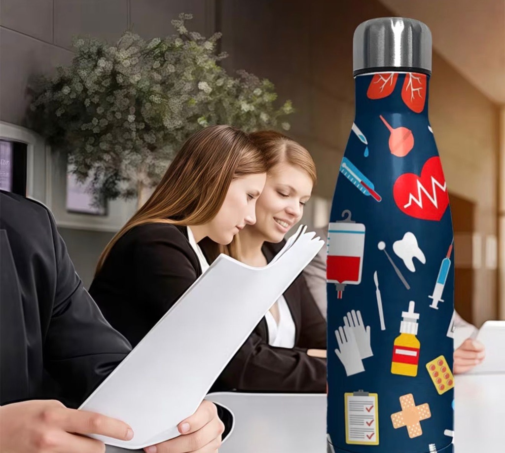 Medical-Themed Stainless Steel Water Bottle
