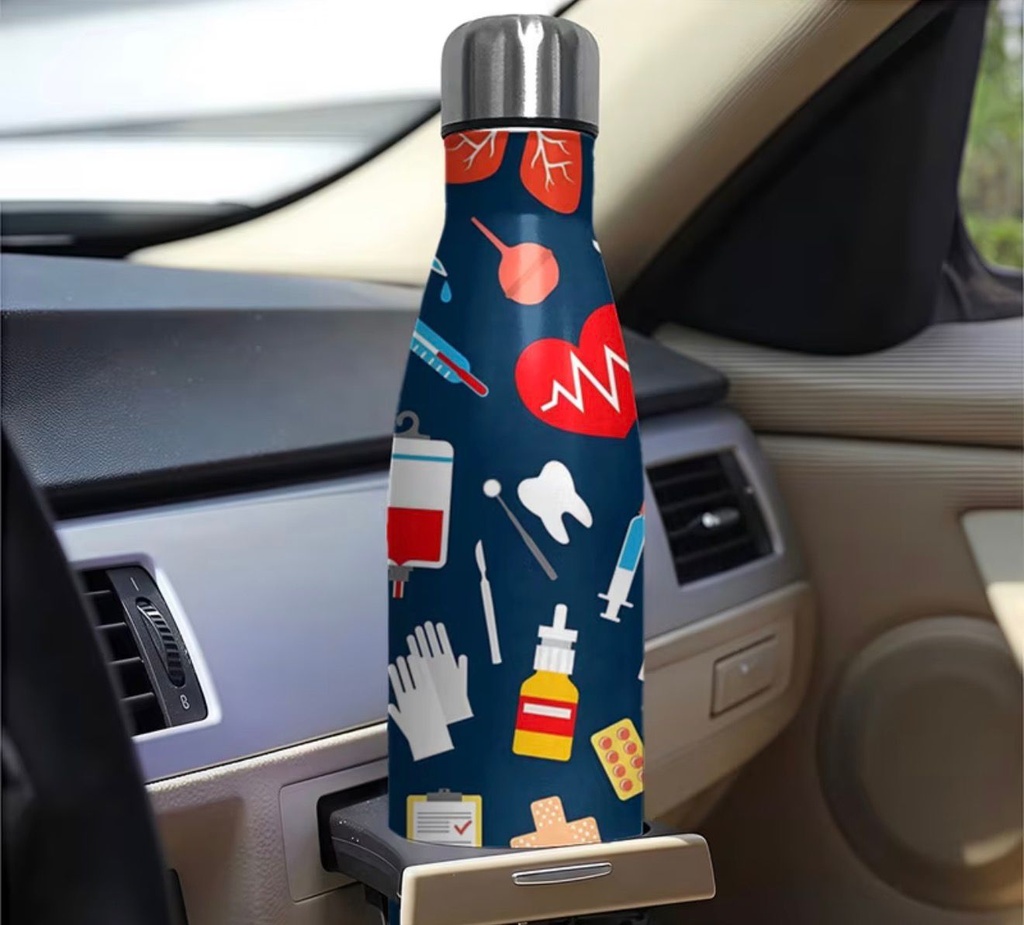 Medical-Themed Stainless Steel Water Bottle