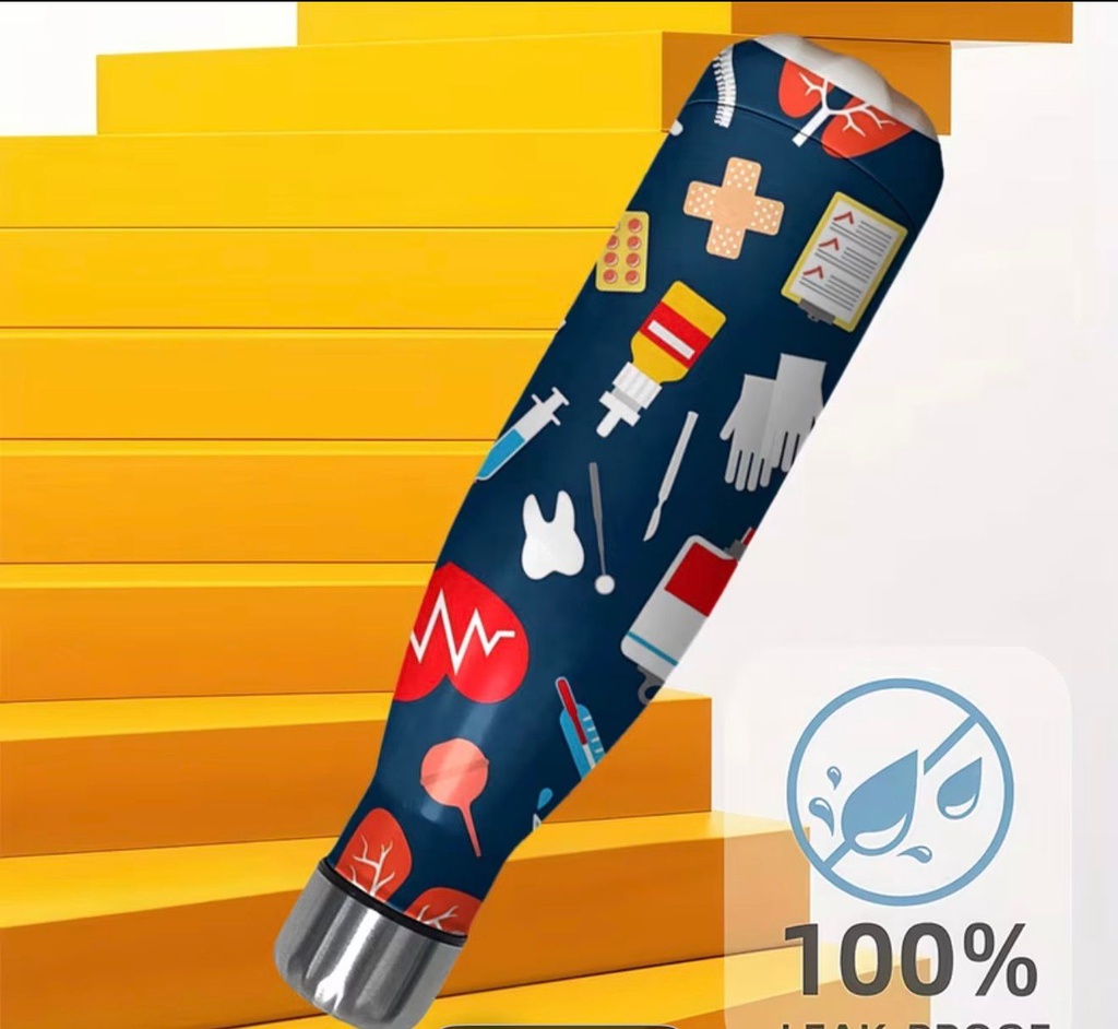 Medical-Themed Stainless Steel Water Bottle