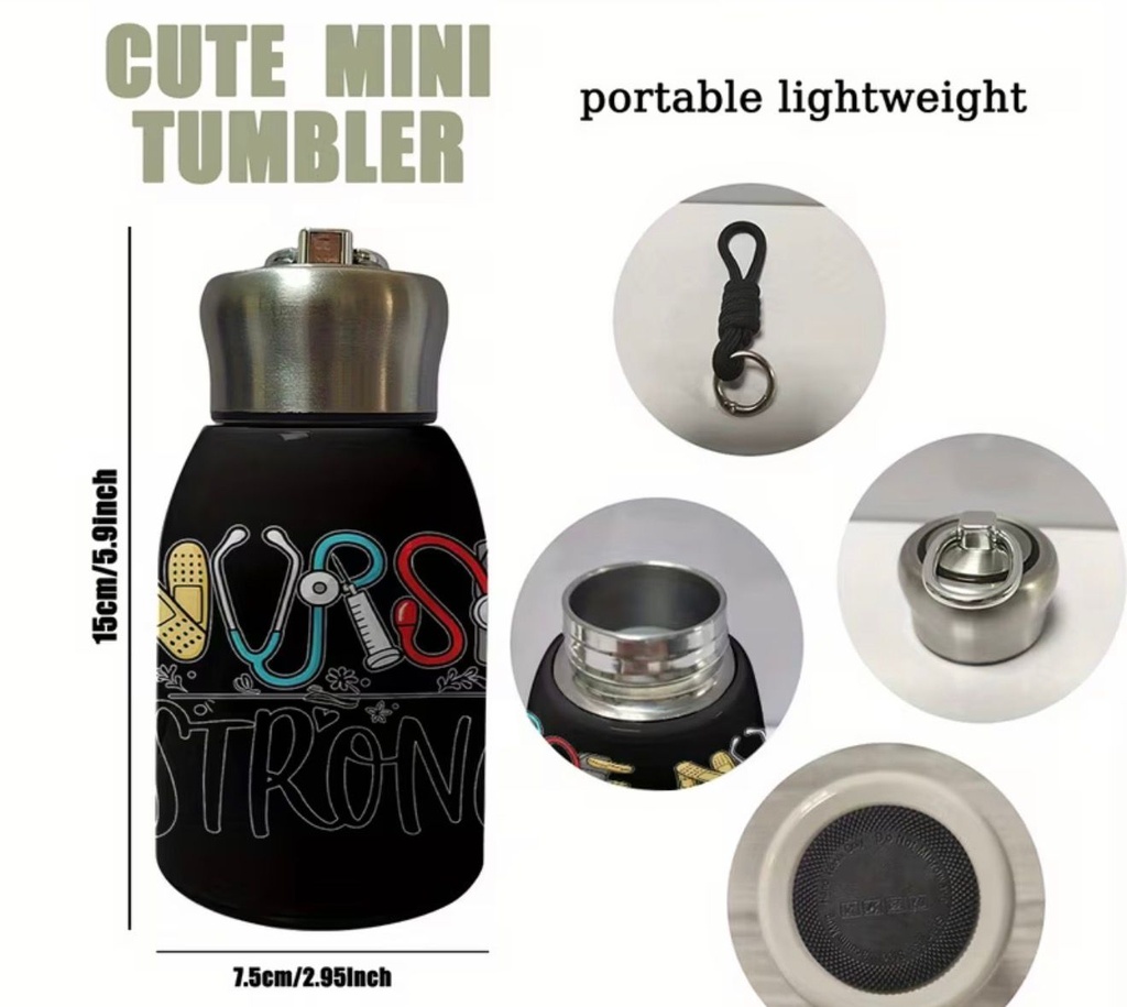 Nurse Insulated Water Bottle with Handle