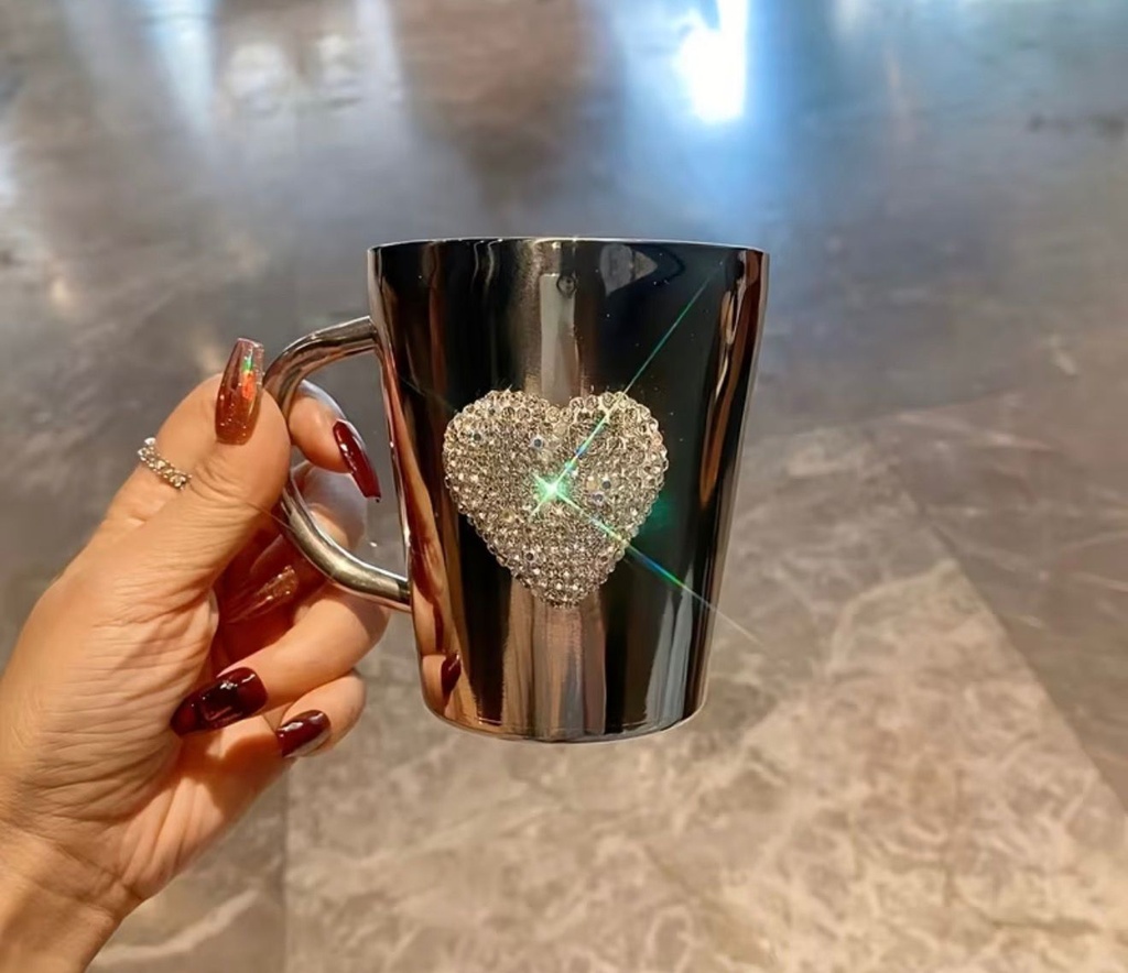 Heart Sparkling Stainless Steel Mug
