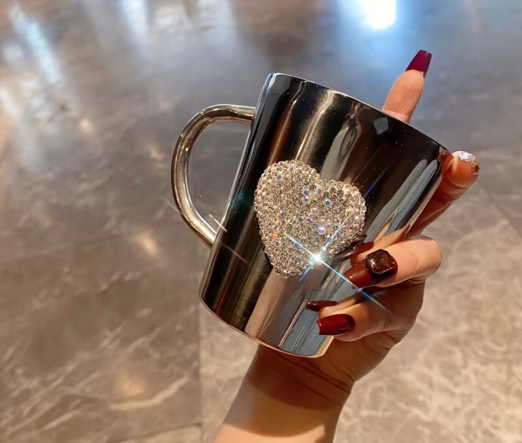 Heart Sparkling Stainless Steel Mug