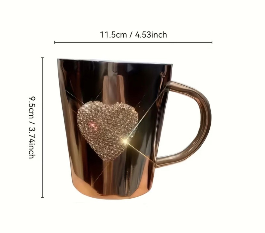 Heart Sparkling Stainless Steel Mug