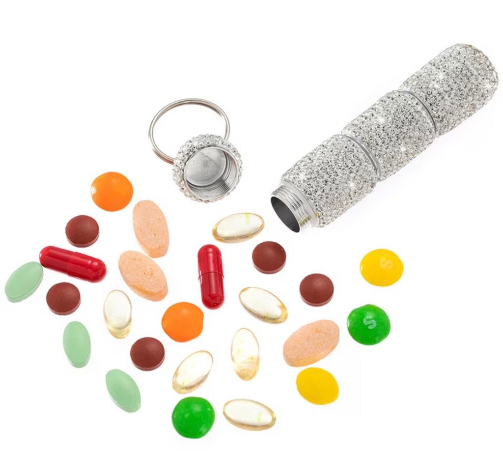 Waterproof Bling Pill Container