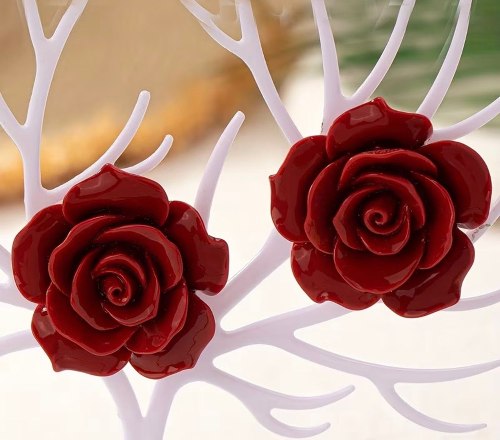 Rose-Inspired Stud Earrings