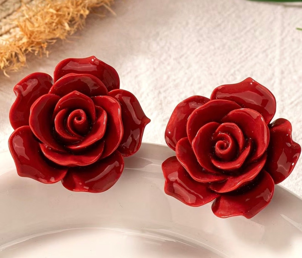 Rose-Inspired Stud Earrings