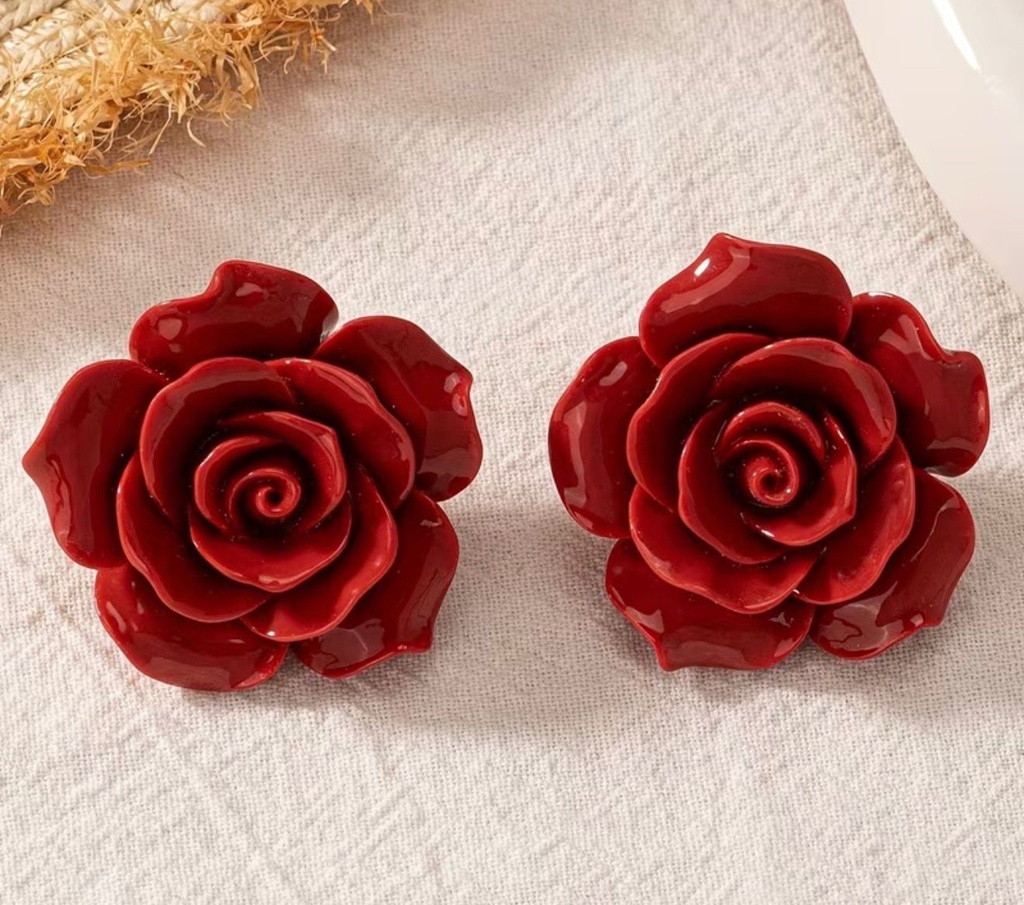 Rose-Inspired Stud Earrings
