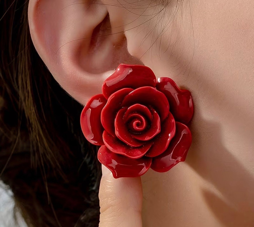 Rose-Inspired Stud Earrings