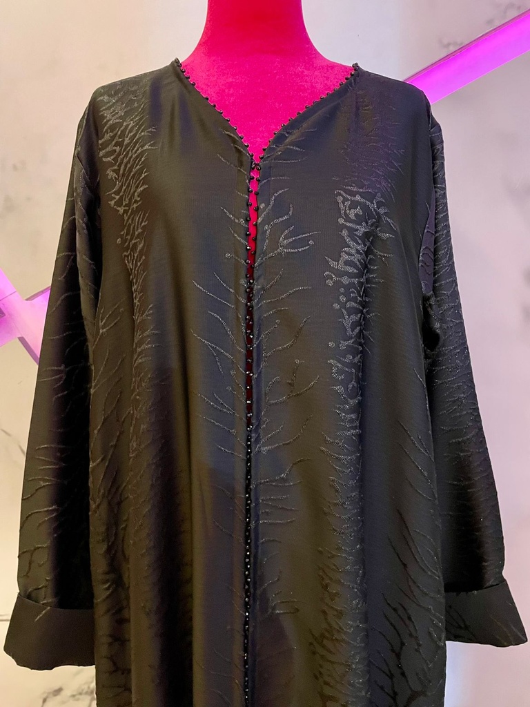 Pearl Button Detail Abaya 