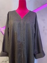 Beaded Button Open Abaya