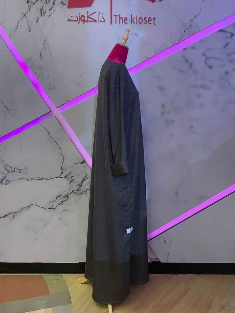 Beaded Button Open Abaya