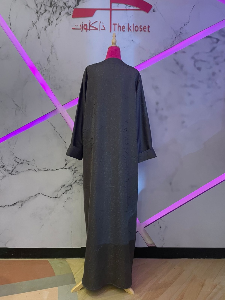 Beaded Button Open Abaya