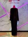 Burgundy Velvet Long Dress with Chain Detail