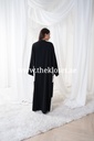 Black Abaya With Beaded Floral Design