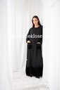 Beaded velvet rim silky abaya