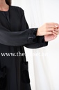Beaded velvet rim silky abaya