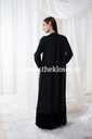Beaded velvet rim silky abaya