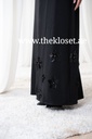 Chic Black Hand Made  Abaya With Flower Design
