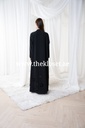 Chic Black Hand Made  Abaya With Flower Design