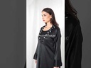 Elegant V-Neck Abaya with Dotted Print