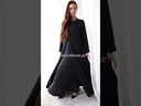 Chic Black Hand Made  Abaya With Flower Design