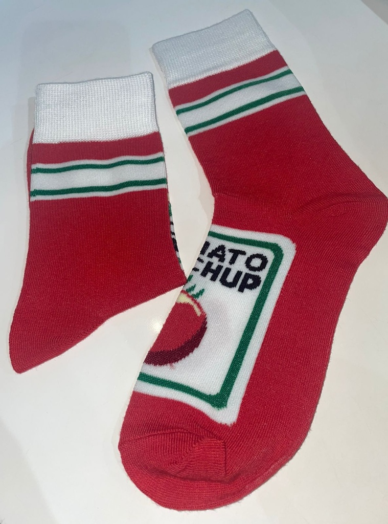 Novelty Socks - Realistic Tomato and French Fries Design
