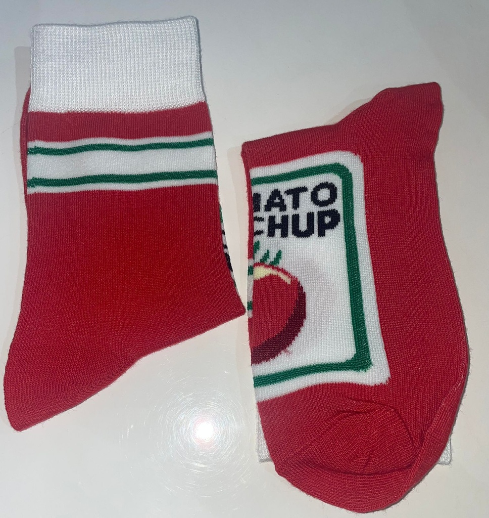 Novelty Socks - Realistic Tomato and French Fries Design