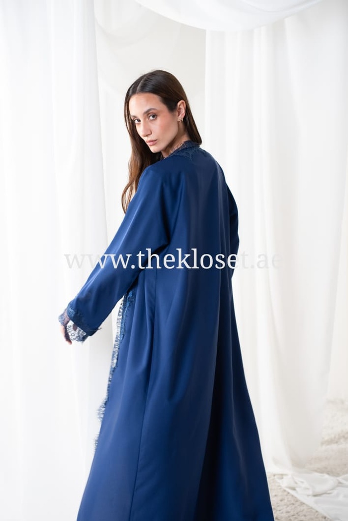 Royal Blue Lace Abaya, Dress And Shaila Set