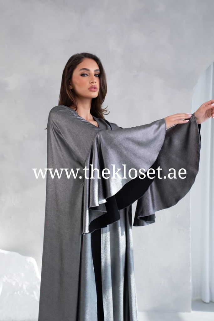 Metallic Silver Abaya