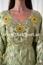 Butterfly green belted thoub dress 