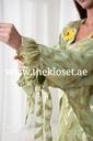 Butterfly green belted thoub dress 