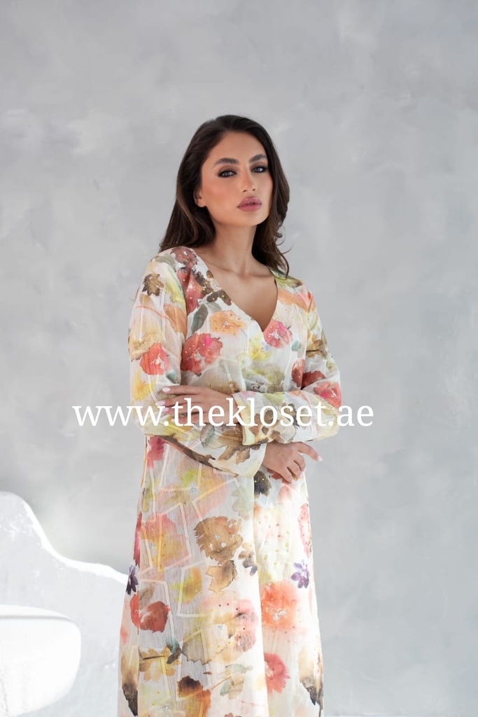 Hand beaded leaves Dress