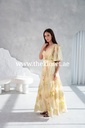 Asymmetric Diva Yellow Drape Dress 
