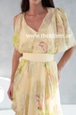 Asymmetric Diva Yellow Drape Dress 