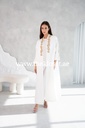 White Abaya With Golden Embroidery 