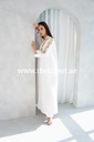 White Abaya With Golden Embroidery 