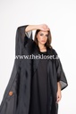  Chiffon Plain Black Abaya 