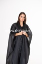  Chiffon Plain Black Abaya 