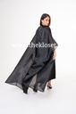  Chiffon Plain Black Abaya 