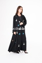 Black Floral Beaded Abaya