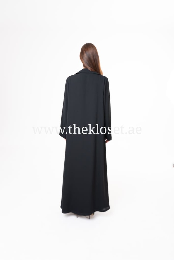 Black Floral Beaded Abaya